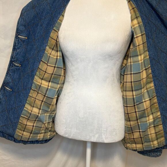 LAUREN JEANS CO Ralph Lauren Quilted Button Up Collar Blue Denim Jacket Womens - Picture 6 of 6